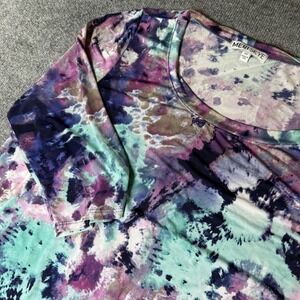 Meri Skye Tie Dye Tunic Top Women's 2X 3/4 Sleeve Asymmetrical Hem